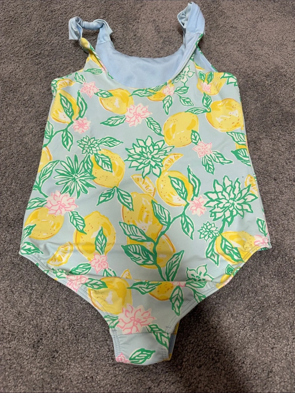 Lilly Pulitzer Pale Blue Lemon-Print One-Piece